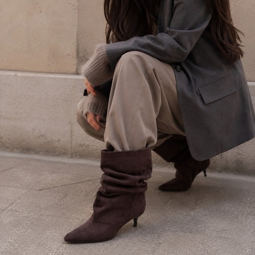 Damen stiefel geraffter schaft - stiefel,