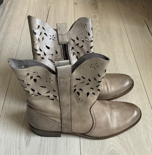 Damen stiefeletten leder grau - damen,