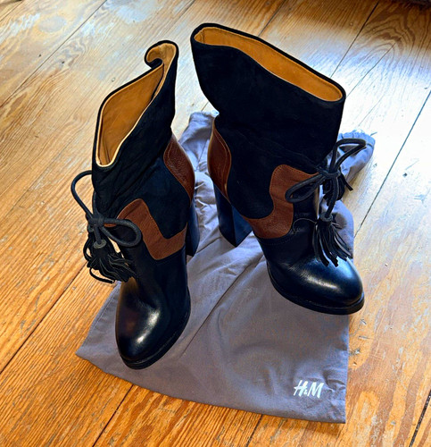 Damen leder stiefeletten - h&m,