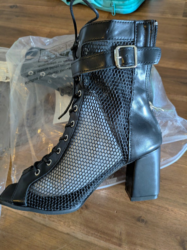 Sexy stiefeletten schwarz mesh - stiefeletten,